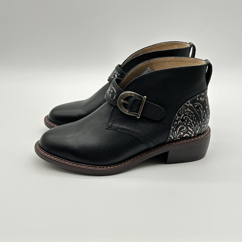 Alegria Western Black Leather Mikki Showboat Boot Size EU 38 Womens 8 8.5